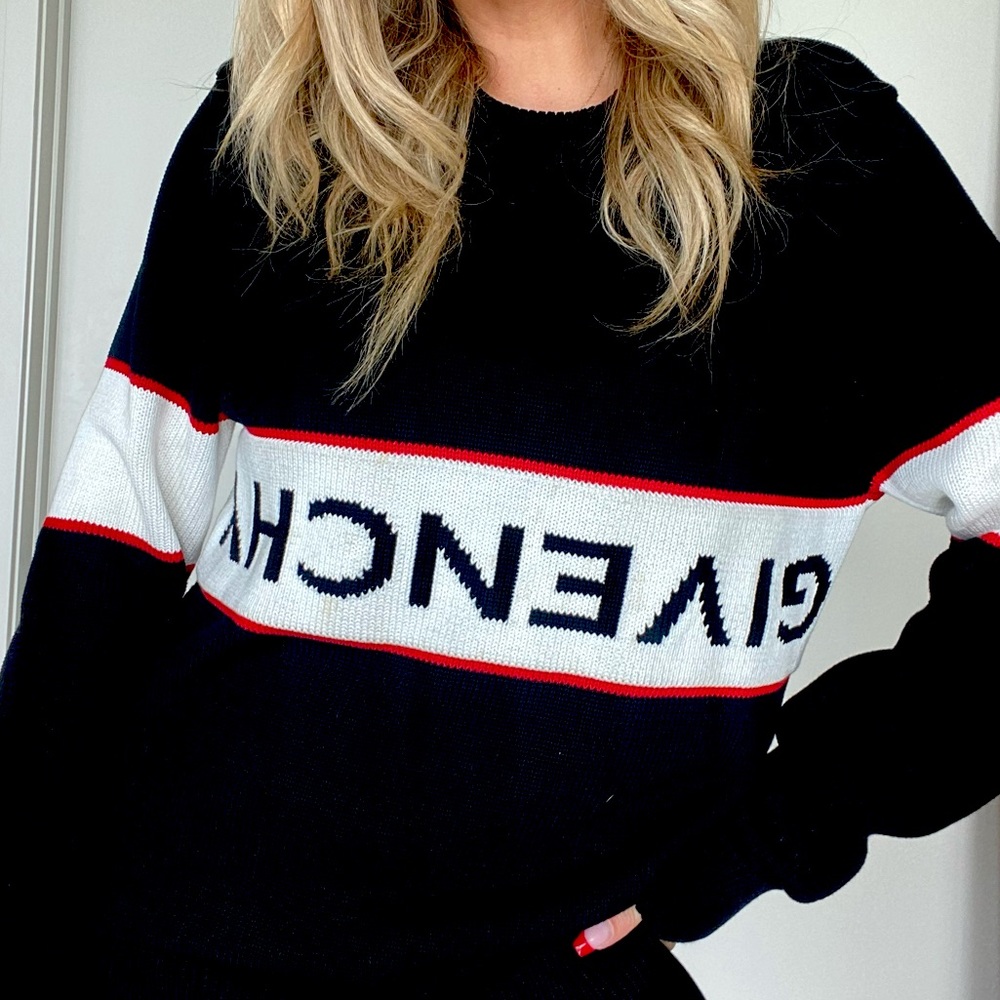 Givenchy | Intarsia Reverse Logo Knit Sweater - Picture 2 of 9